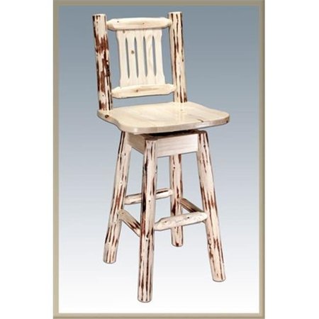 MONTANA WOODWORKS Montana Woodworks MWBSWSNR Montana Collection Barstool with Back & Swivel Ready To Finish MWBSWSNR